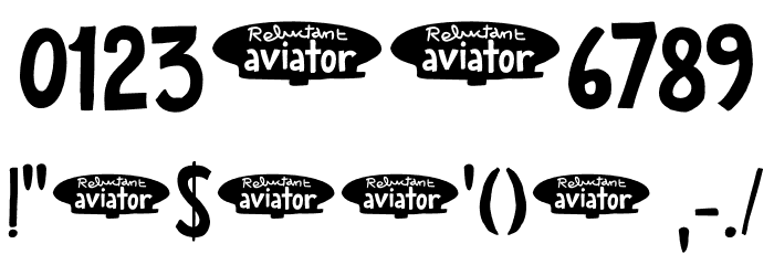 Reluctant Aviator DEMO Regular Font OTHER CHARS