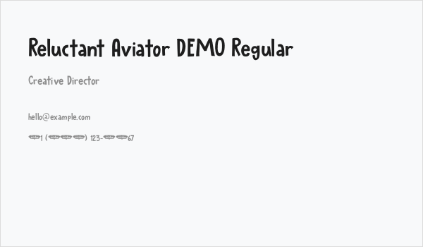 Reluctant Aviator DEMO Regular Business Card