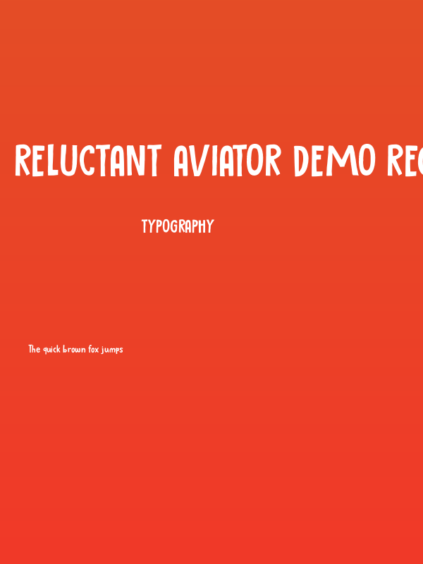 Reluctant Aviator DEMO Regular Poster