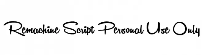 Remachine Script Personal Use Only  免费字体下载