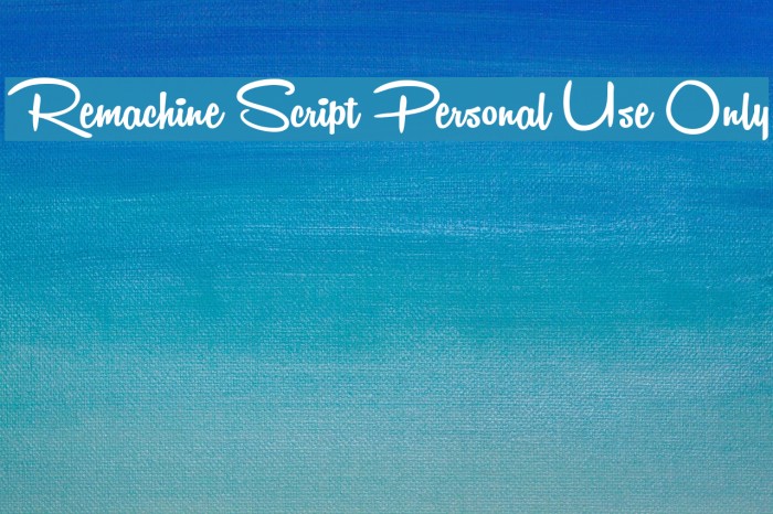 Remachine Script Personal Use Only フォント examples