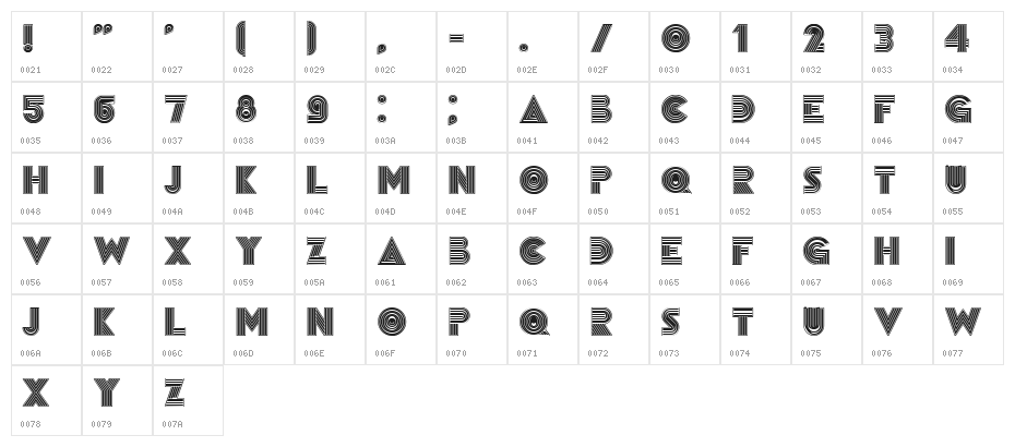 Remained Black Regular Character Map