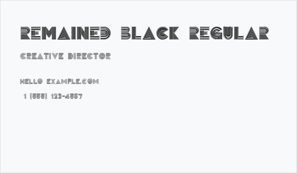 Remained Black Regular Business Card