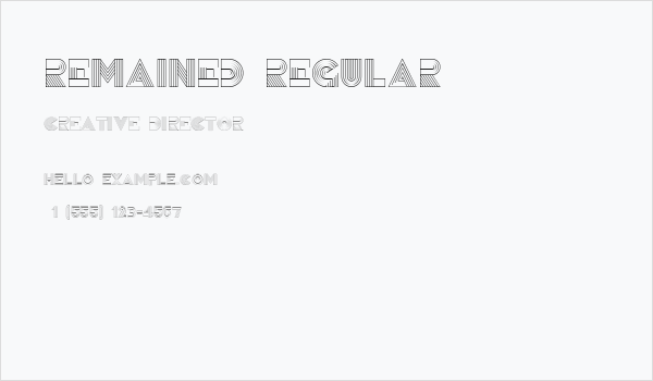 Remained Regular Business Card