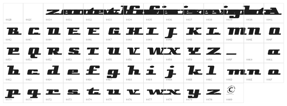 Remarcle Left Character Map