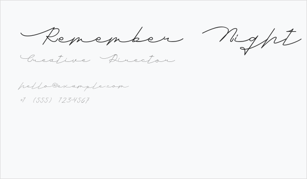 Remember Night Business Card