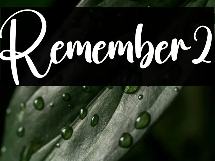 Remember2 Example 2