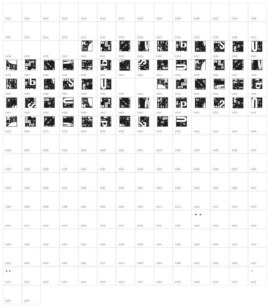 RememberZwartDeStjl-Inverse Character Map
