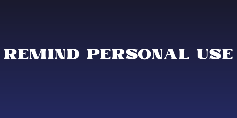 Remind Personal Use Social Header