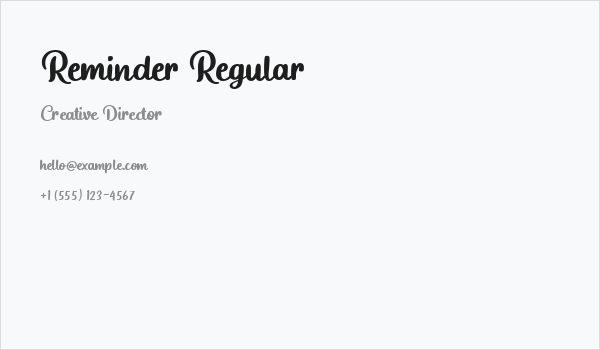 Reminder Regular Business Card