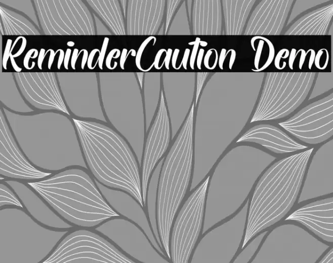 ReminderCaution Demo Font examples