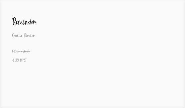 Reminder Business Card