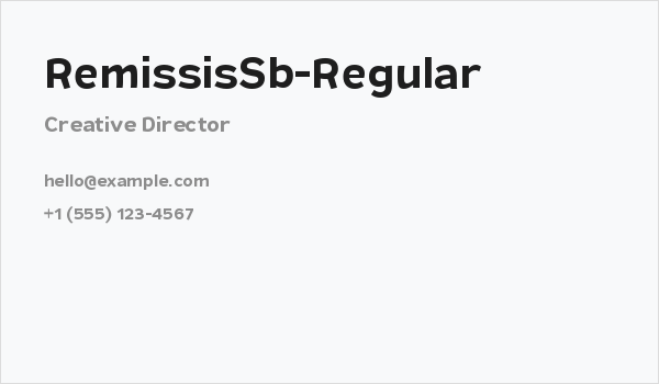 RemissisSb-Regular Business Card