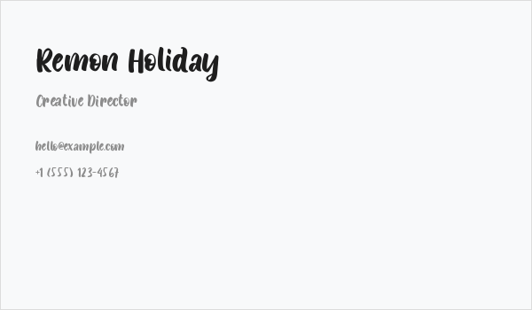 Remon Holiday Business Card