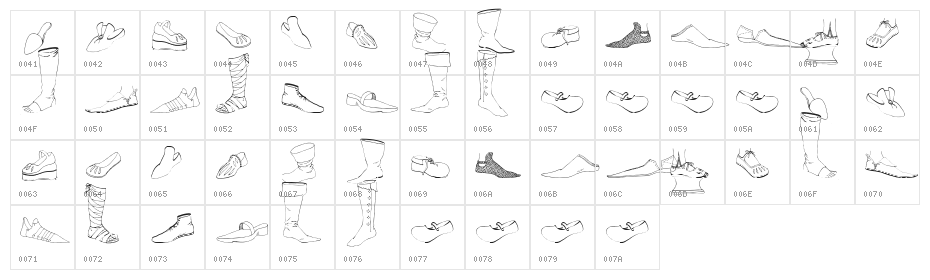 Renaissance Shoes Character Map