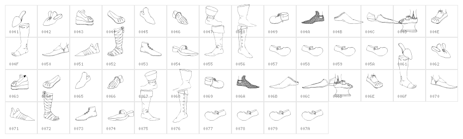 RenaissanceShoes Character Map