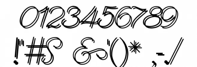 Renania Double Line Font OTHER CHARS