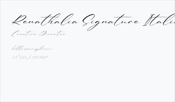 Renathalia Signature Italic Business Card