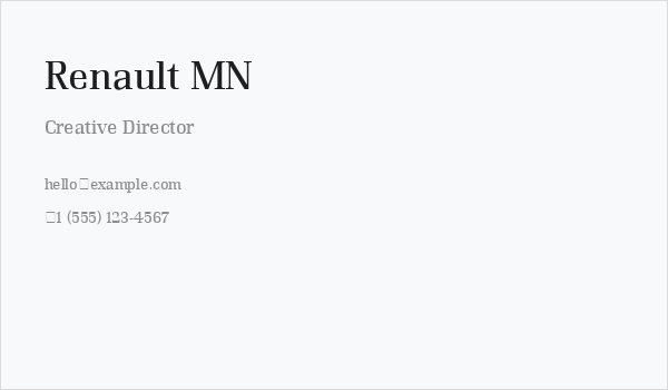 Renault MN Business Card