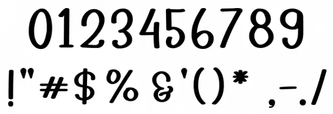 Rendera Regular Font OTHER CHARS