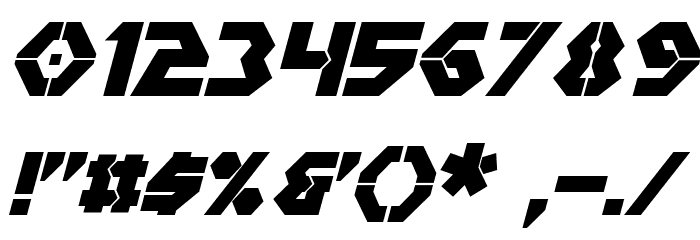 Renegade Italic Шрифта ДРУГИЕ символов