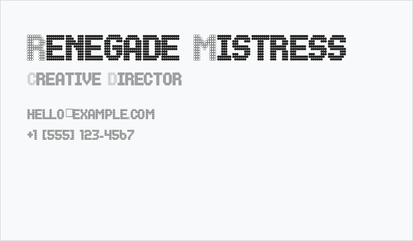 Renegade Mistress Business Card