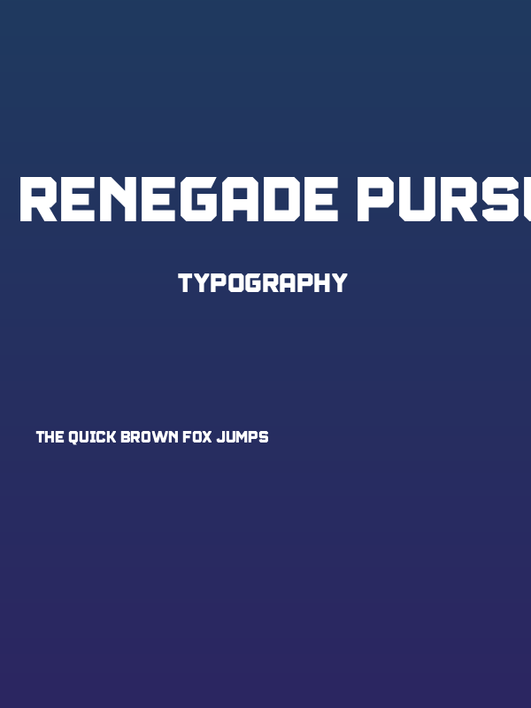 Renegade Pursuit Poster