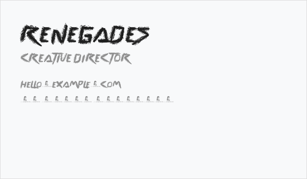 Renegades Business Card