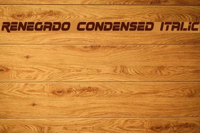Renegado Condensed Italic Font examples