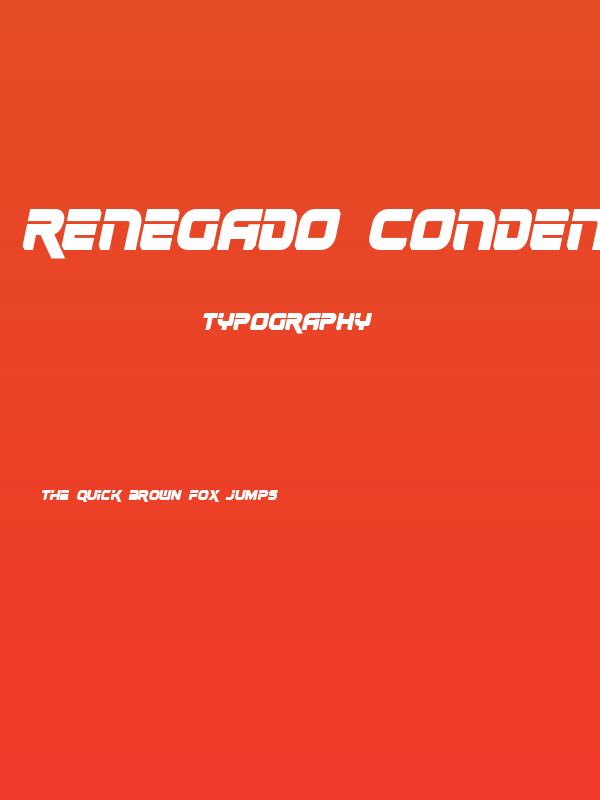 Renegado Condensed Italic Poster