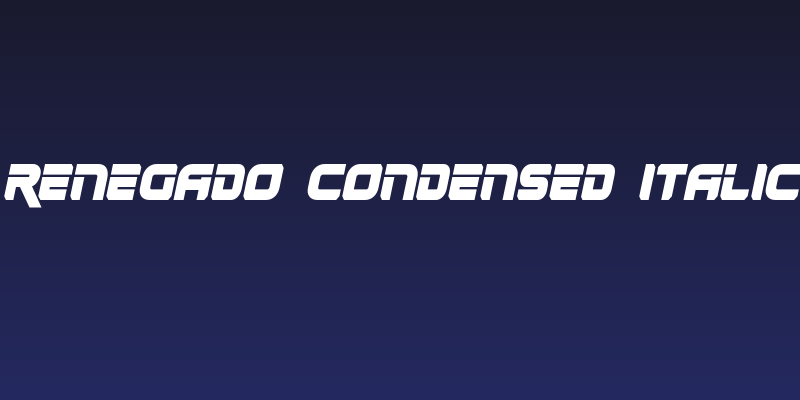 Renegado Condensed Italic Social Header