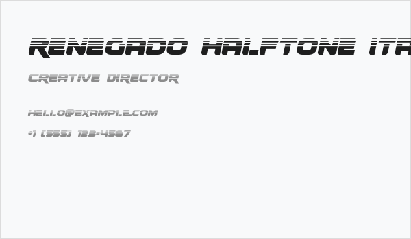 Renegado Halftone Italic Business Card