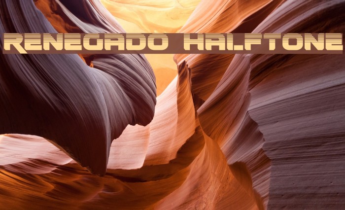 Renegado Halftone Font examples