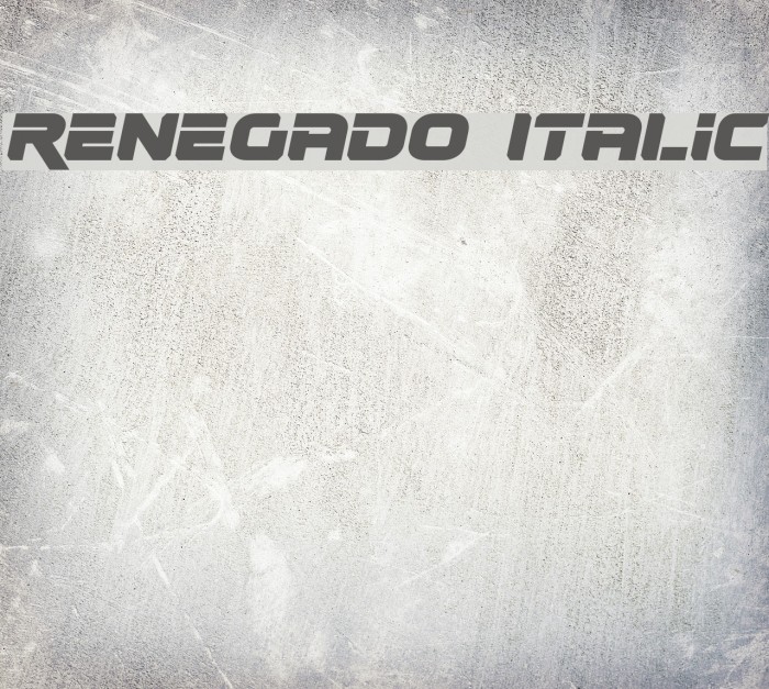 Renegado Italic Font examples