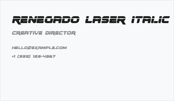 Renegado Laser Italic Business Card