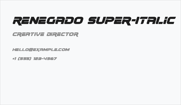 Renegado Super-Italic Business Card
