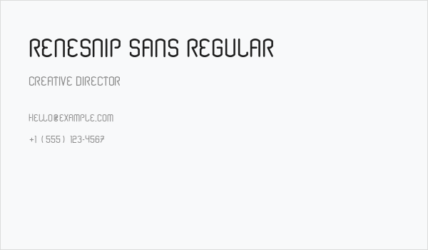 Renesnip Sans Regular Business Card