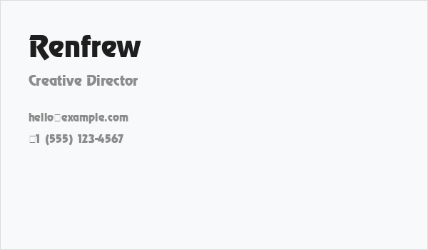 Renfrew Business Card