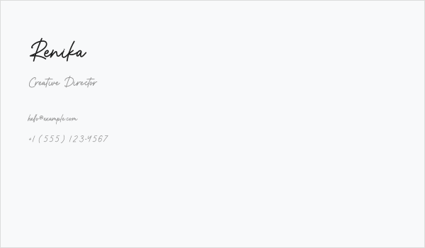 Renika Business Card