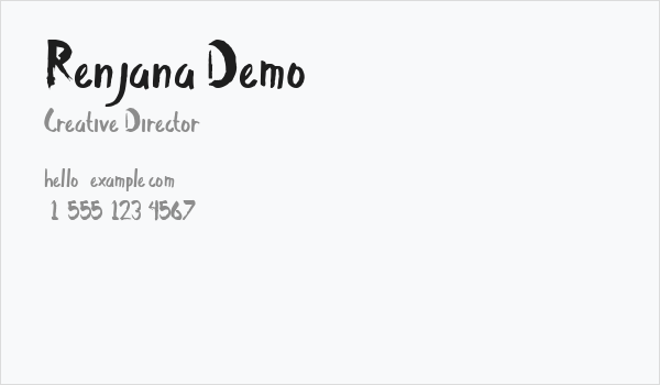 Renjana Demo Business Card