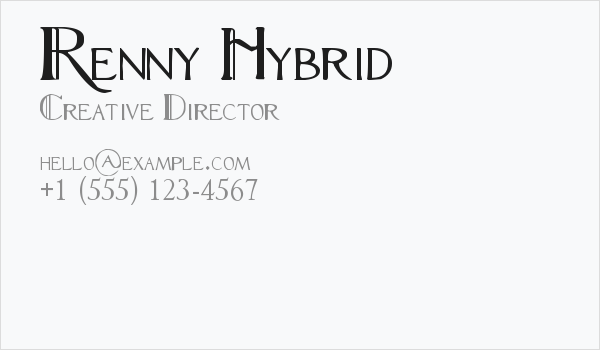 Renny Hybrid Business Card