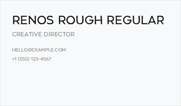 Renos Rough Regular Business Card