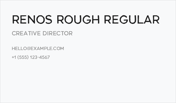 Renos Rough Regular Business Card