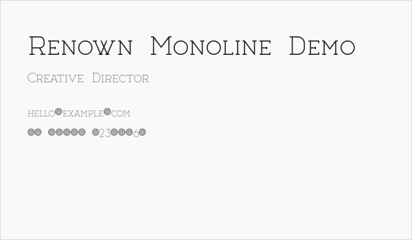 Renown Monoline Demo Business Card