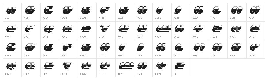 Rental Shadow Regular Character Map