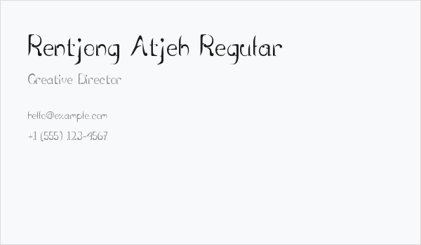 Rentjong Atjeh Regular Business Card