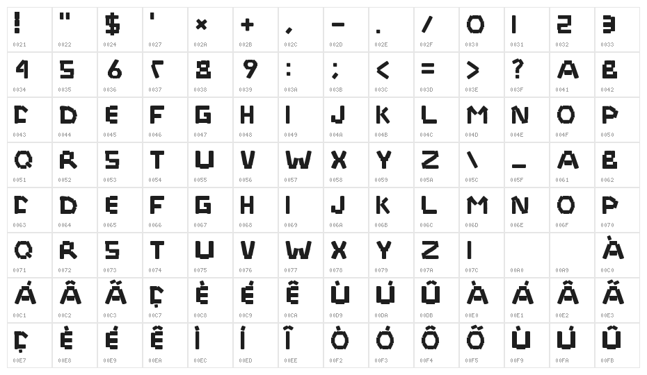 Reolo Regular Character Map