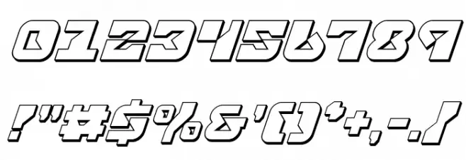 Replicant 3D Italic Font OTHER CHARS