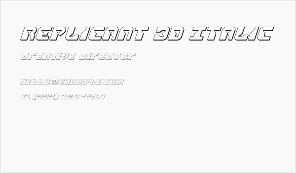 Replicant 3D Italic Business Card