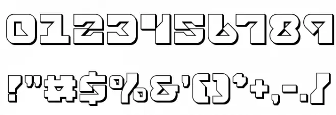 Replicant 3D Font OTHER CHARS
